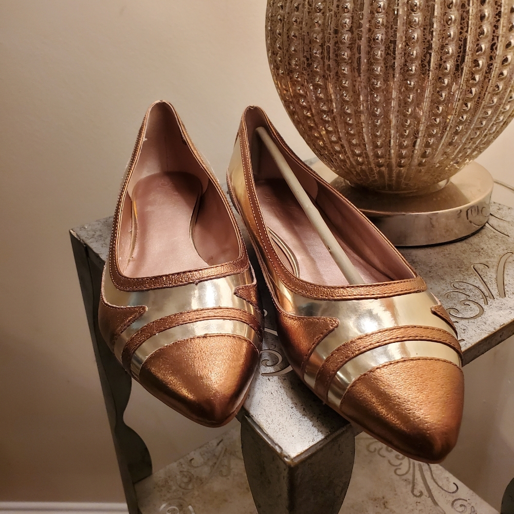 Leather flat wedge Shoes